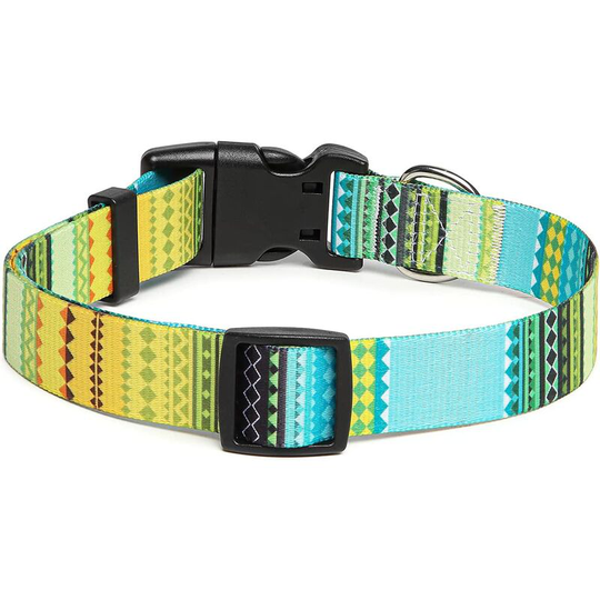 Dog Collar, Fashion Pattern with Quick Release Buckle, Classic Adjustable Nylon Collar for Small, Medium and Large Dogs (s, Yellow)