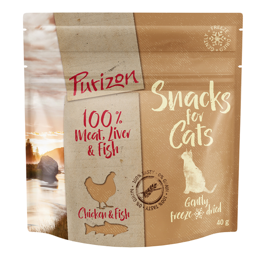 3 x 40g Purizon Grain-Free Cat Snacks - 20% Off!* - Chicken with Fish (3 x 40g)
