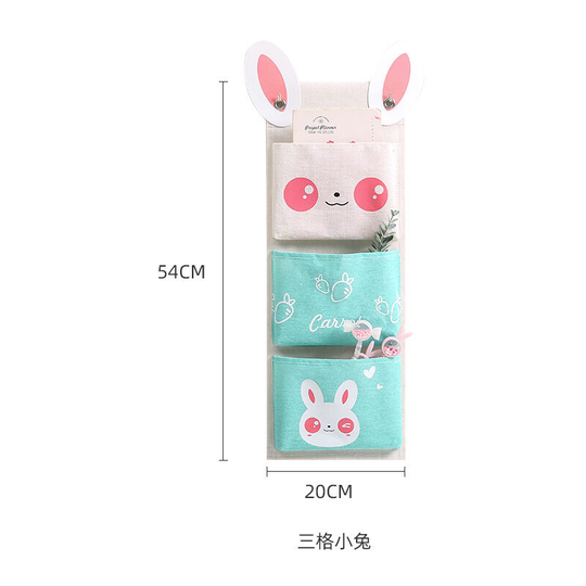 Gift - Digead Hanging Pocket, 3Pockets Hanging Storage Bag, Waterproof Organizer Bags for Bedroom Bathroom Kitchen-rabbit