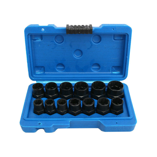 Betterlifegb - 13PCS Socket Nut Extractor Set Round Bolt Extracter Socket Set Hex Head Screw Extractors Damaged Stud Extractor 8-19mm Material 13