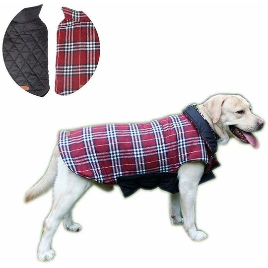 Thsinde - Autumn And Winter Clothing For Pets Reversible Dog Jacket Waterproof Golden Retriever Clothes For Dogs Autumn And Winter Clothing For Pets