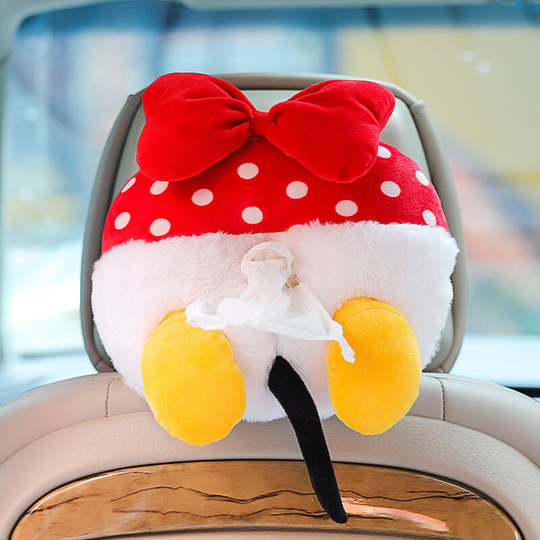 Sun Flowergb - Tissue Box Cover Soft Lovely Mouse Shaped Ass Creative Storage Bag Hanging Pouch Tissue Box Packaging for Car Home, Cute Car Drawer