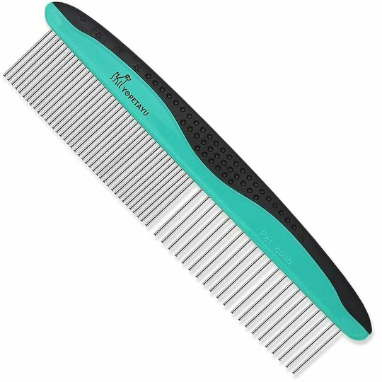 Pet Comb for Long and Short Haired Dogs, Cats, Rabbits and Other Pets Wide and Narrow Teeth Stainless Steel Dog Grooming Accessories litzee