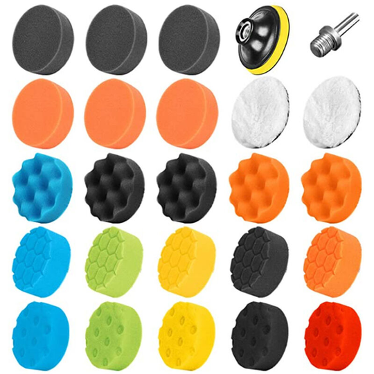 25 pieces 80mm polishing pad polishing sponge sponge polishing kit for with M14 drill for car sanding polishing for ro / da double action polishing
