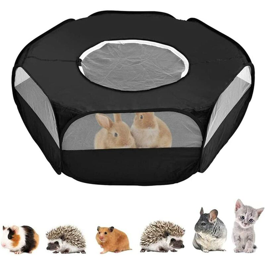 Bearsu - Small Animal Playpen, Foldable Cage for Small Animals, Portable Cage Tent, with Top Lid, for Indoor and Outdoor, Rabbit, Squirrel, Kitten,