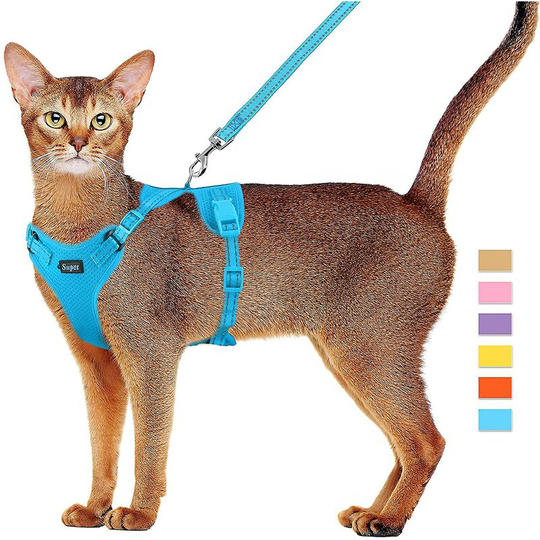 Thsinde - Cat Harness And Leash Set Escape Proof Kitten Harness Adjustable Cat Vest Harness With Reflective Strip Universal Cat Leash And Harness For