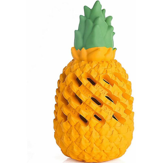 Litzee - Pineapple Aggressive Dog Chew Toy, Powerful, Indestructible, Natural Rubber Chew Toys for Large and Medium Dogs
