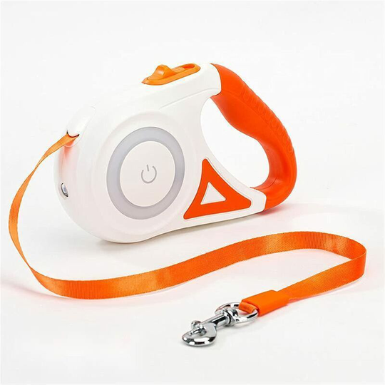 Retractable Dog Leash for Small Medium Large Dogs. Night Walking Retractable Leash(Orange 9.8ft)