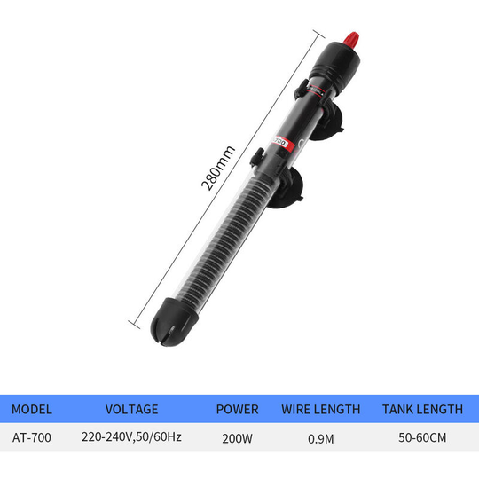 Fish Tank Heater Glass Heater Fish Tank Thermostat Automatic Thermostat Heater(AT-700 200W)