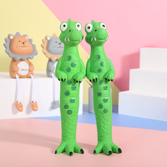 2Packs 14.5cm Latex Squeaker Dog Toys Long Animal Puppy Squeak Interactive Game for Small Medium Dogs