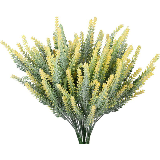 Artificial Flowers 6 Bundles Lavender Bouquet for Wedding Home Office Decoration - Yellow