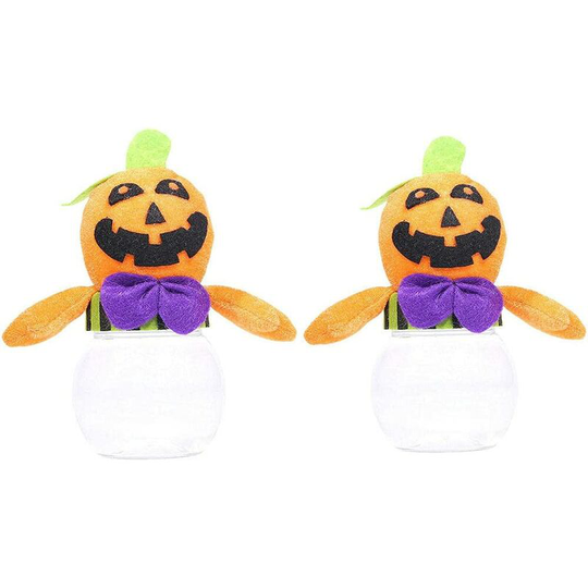 Litzee - Creative pumpkin Cute candy jar Halloween Candy Jar Plastic Candy Jar Halloween Decorations for Kids Trick or Treat Party Favors-Pumpkin