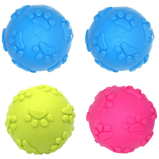 4 Pcs Dog Toy Ball Dog Squeaky Ball Dog Chew Toys Balls for Small Medium Dog Training and Cleaning Teeth