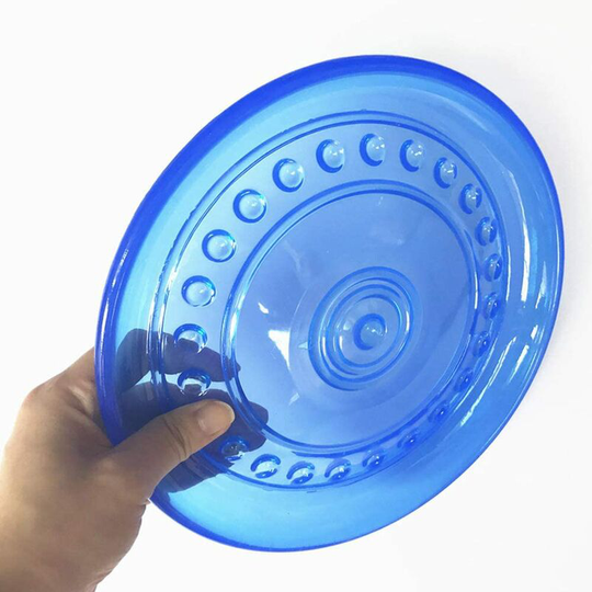 Dog Frisbee Soft Rubber Interactive Puppy Outdoor Toy (Blue)