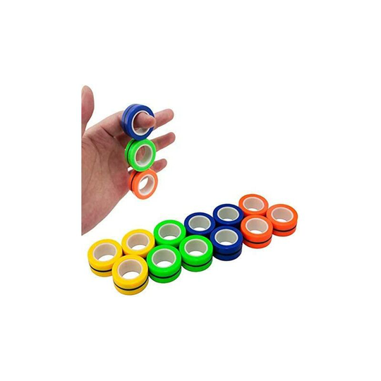 12Pcs Finger Magnetic Ring, Magnet Toy, Magnetic Fingertip Toys, Decompression Magnetic Magic Ring, Magnetic Game, Magic Toy, Magnetic Bracelet,