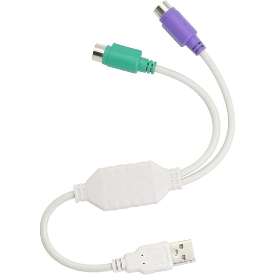 Naxunnn - PS/2 to usb to PS/2 Adapter for PS2 Keyboard White