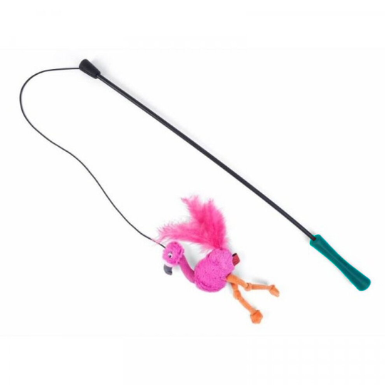 Zoon Nip-It Floating Flamingo Tickle Stick Cat Toy Kitten Play Teaser
