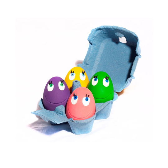 LANCO Natural rubber catch and fetch pet toy OVO the Ball Original (set of 4), ideal for small/medium dogs