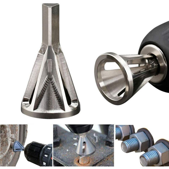 Litzee - Deburring External Chamfer Tool Stainless Steel Remove Burr Tools for Drill Bit Stainless Steel Eliminate Damaged Extractor Fits Size 8-32