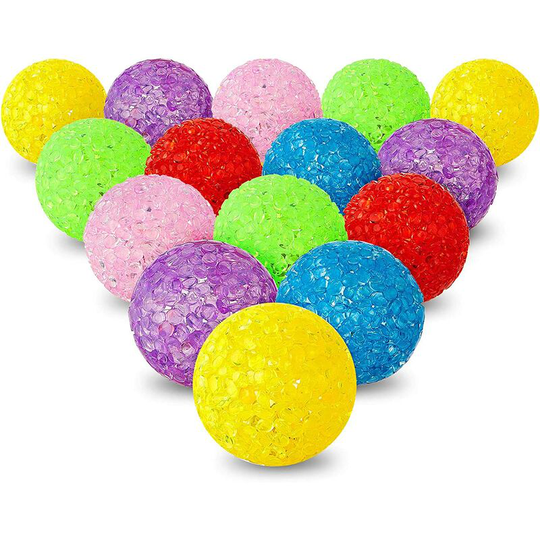 20 Pieces Cat Toys Balls with Bells Interactive Cat Exercise Toy Cat Play Balls Pet Toys of Keeps Busy for Cat (Assorted Color)