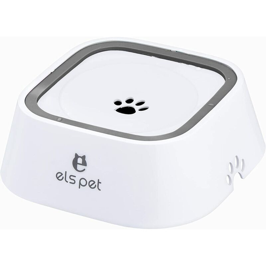 Pet Water Bowl, Floating Pet Bowl, Anti-Overflow Buoyancy Water Bowl for Dog Cats, Non-Slip Non-Wet Mouth bpa Free (White)