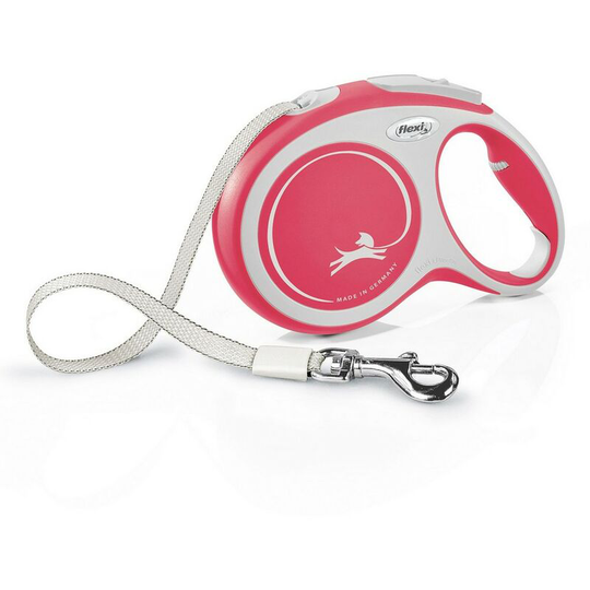 New Comfort Tape Large Retractable Dog Lead (8m) (Red) - Red - Flexi