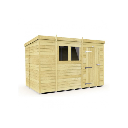 (7ft x 11ft Single Door With Windows) Pent Shed 7ft x 11ft Fast & Free 2-5 Days Nationwide Delivery