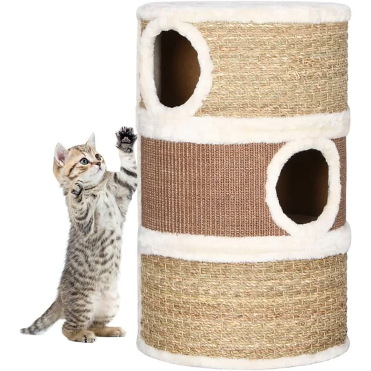 Cat Scratching Barrel 60 cm Seagrass Vidaxl Brown
