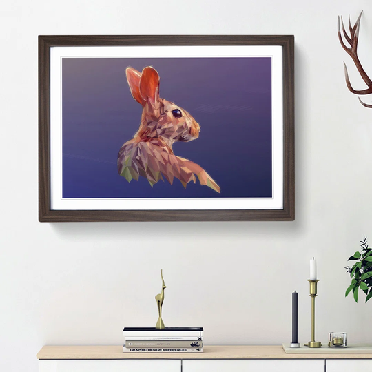 Geometric Rabbit Hare in Abstract - Picture Frame Graphic Art Print