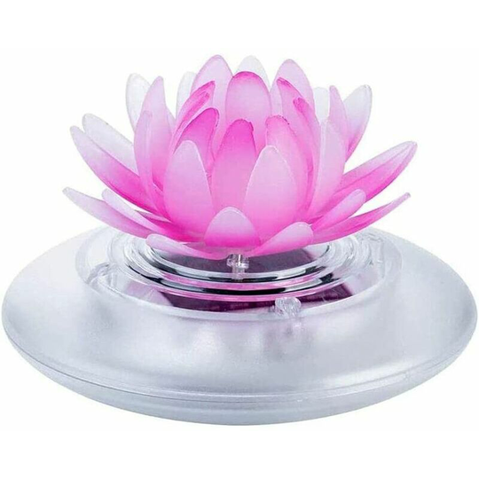 Bearsu - Floating Solar Lotus Light, Color Changing Lily Flower Light, Flower Night Lamp, Floating Garden Fountain Fish Tank Lights