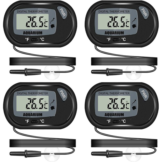 Betterlifegb - Aquarium Digital Aquarium lcd Thermometer with Waterproof Tank Aquarium Waterproof, Vivarium Reptile Terrarium (4PCS)