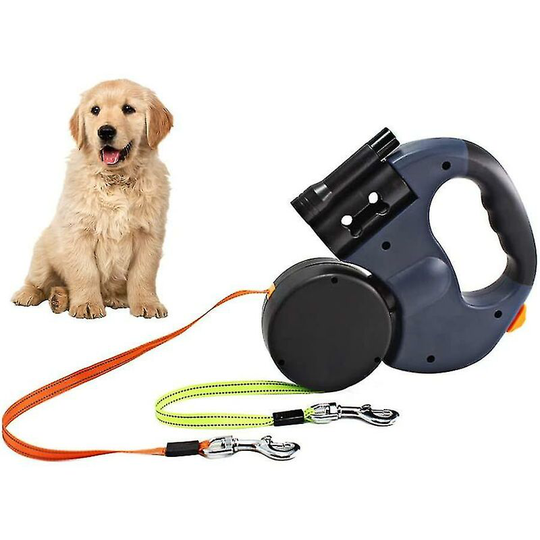 Double Retractable Dog Leash, 3m Flexible Double Retractable Dog Leash