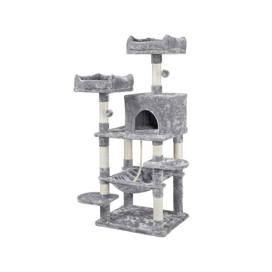 Yaheetech Multi Level Cat Tree Cat Tower for Medium/Large Cats,Light Grey - light gray