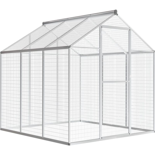 Outdoor Aviary Aluminium 183x178x194 cm - Silver