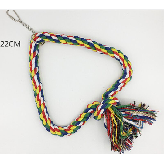 Cotton rope triangle swing, cotton swing hanging in a cage, anti-bite toys, parrot swing