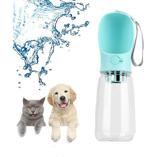Bette Dog Water Bottle, Portable Dog and Cat Water Dispenser, Antibacterial Leak Proof, 350ml Travel Mug for Dog and Cat (blue)