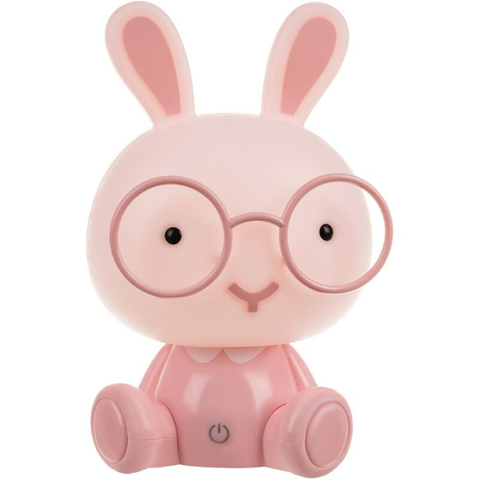 Led night light for children pink rabbit with 3 levels of light intensity