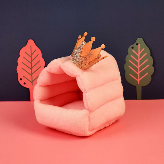 Thsinde hamster Winter Warm Bed, Pink Crown, 13*12*11cm