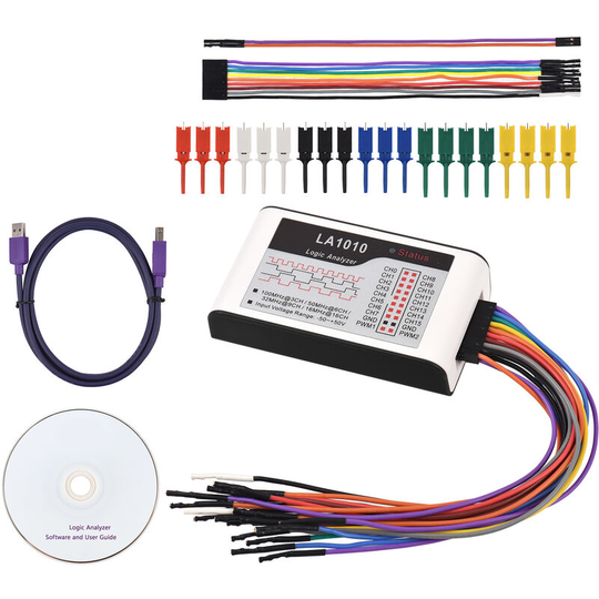 Superseller - 16 Channels Logic Analyzer usb 2.0 Interface 100MHz Sampling Rate Supports pc Software for Timing Judgment and Analysis