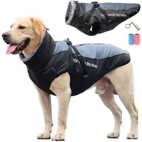 Bearsu - Waterproof Dog Coat Winter Warm Jacket Windbreaker Reflective Clothing Sport Dog Ski Suit Suitable for Medium and Large Dogs - with