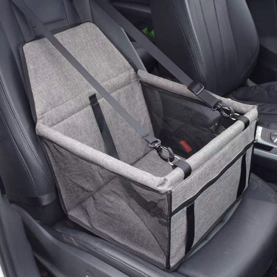 Car Car Seat for Dogs or Cats, Waterproof Carrier Bag Basket with Travel Safety Belt (grey)