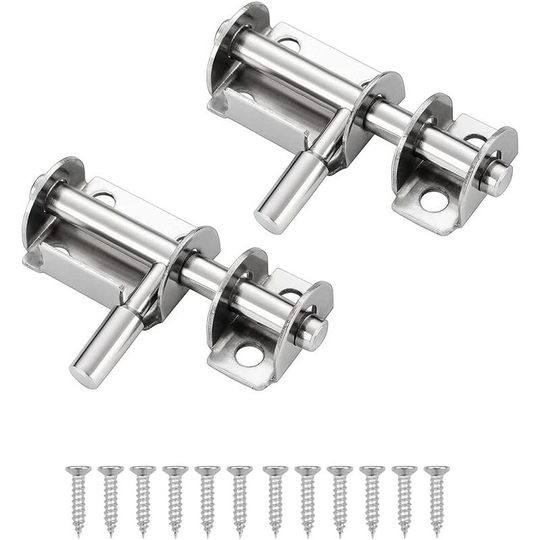 Pcs Mini Sliding Door Latches Stainless Steel Door Lock 65mm Gate Latch Security Door Slider Locking Bolt for Bathroom