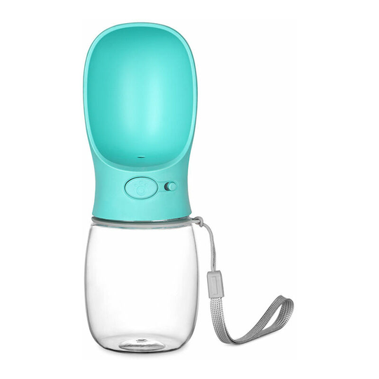 Blue Portable Dog Water Bottle, 350ml Food Grade Antibacterial Travel Water Bottle for Dog and Cat, Outdoor Pet Drinking Water