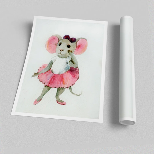 Ballerina Mouse 2 - Unframed Graphic Art Print on Paper