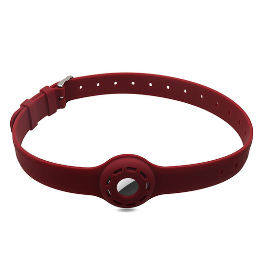 Dog Collar/Cat Collar, 1Pcs Pet Collar Anti Loss Cat Dog Silicone Airtags Tracker Cover wine red - Muff