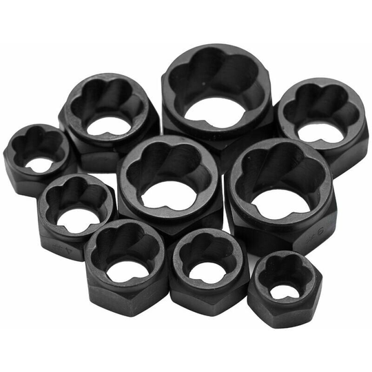 Qersta - 10pcs Damaged Bolt Nut Screw Removal Tool Kit Damaged Bolt Removal Set Damaged Bolt Nut Screw Removal Socket