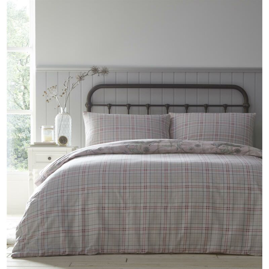 Portfolio Rabbit Meadow Blush Single Duvet Cover Set Reversible Bedding Bed Set - Blush