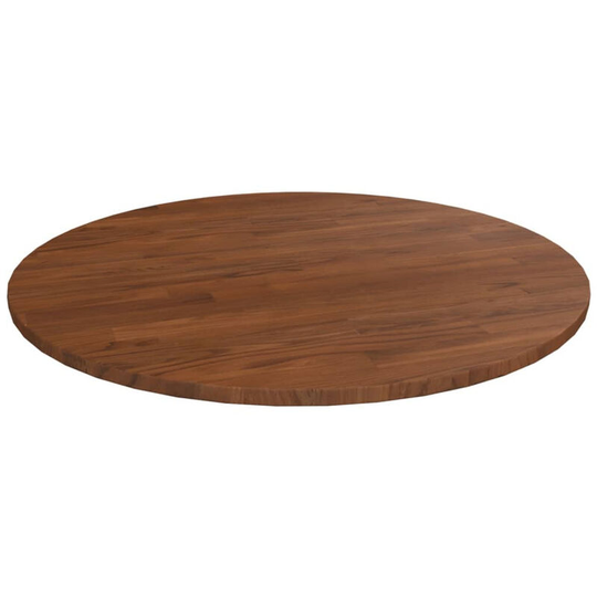 Round Table Top Dark Brown ?70x1.5 cm Treated Solid Wood Oak