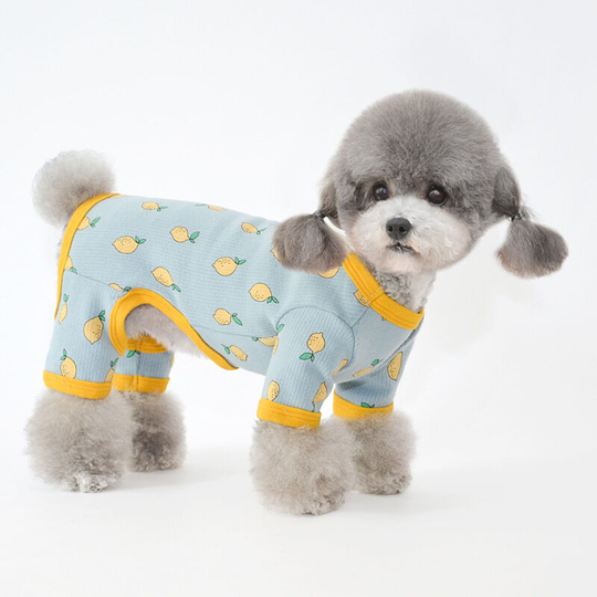 Benobby Kids - Pet bottoming clothes puppy four-legged clothes cotton pet clothes dog clothes cat clothes Teddy Boomerang clothes (lemon print