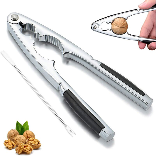 Aougo - Nut Cracker, Nut Tongs, Walnut Cracker, Nut Cracker, Nutcracker Metal Nut Cracker Suitable for Walnuts, Walnuts, Hazelnuts, Almonds, Brazil